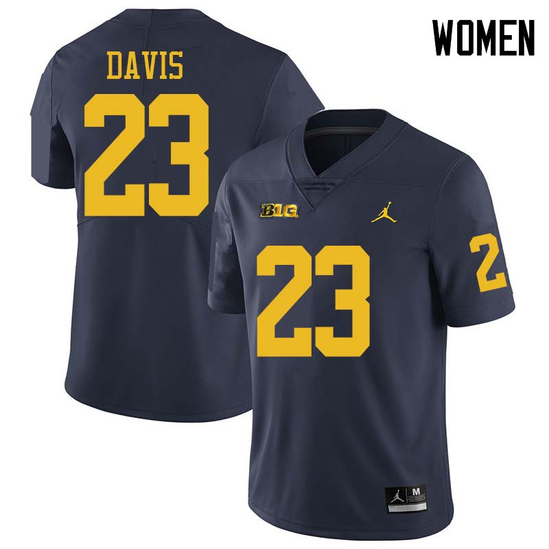 Jordan Brand Women #23 Jared Davis Michigan Wolverines College Football Jerseys Sale-Navy